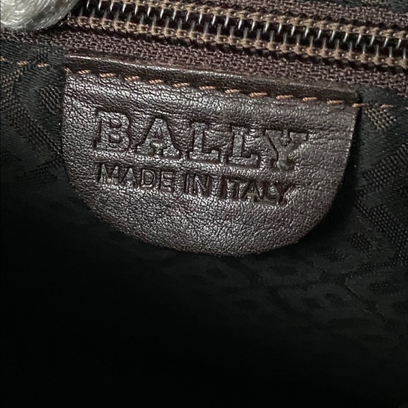 Bally Italian Brown Leather Shoulder Bag Red Strap Front Pockets w COA - Picture 16 of 17